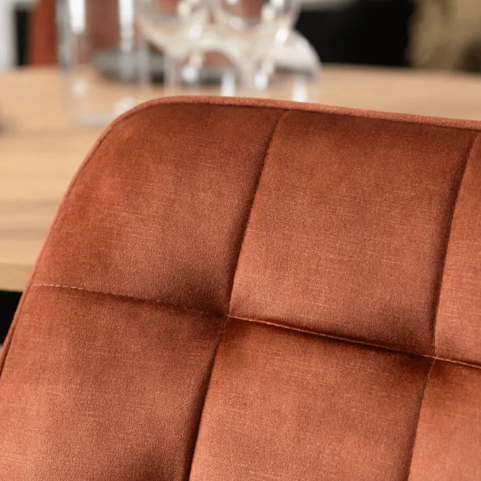 Krzesło Tapicerowane do Salonu RICK Rude Welurowe Nowoczesne Loft