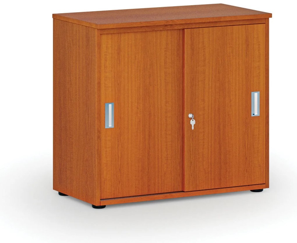 Szafa biurowa z drzwiami przesuwnymi PRIMO WOOD, 800 x 420 x 740 mm, wiśnia