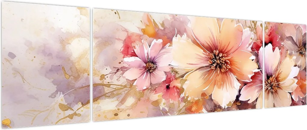 Obraz - Kwiaty (170x50 cm)