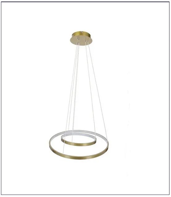 Złota lampa wisząca LED z dwoma ringami o różnej średnicy - 2X V082 G1-S08