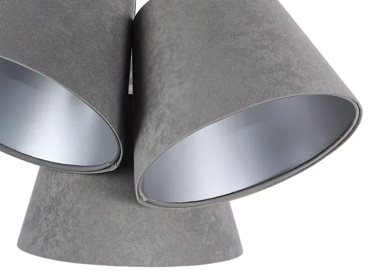 Szaro-srebrna lampa wisząca stożki F0-K22