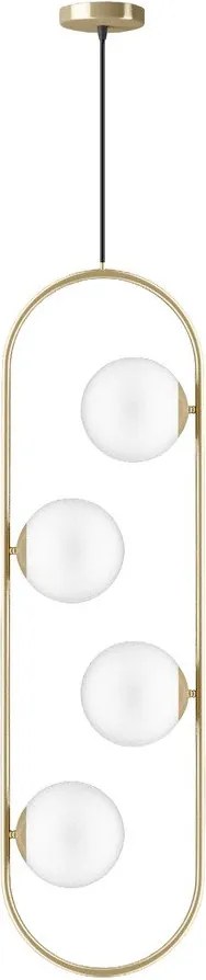 Lampa wisząca w kolorze złota ze szklanym kloszem Club – Squid Lighting