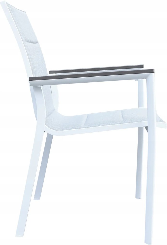 3587W-WH Krzesło Ogrodowe Aluminiowe Białe 56x65x88 cm Komfortowe Wytrzymałe Pianka