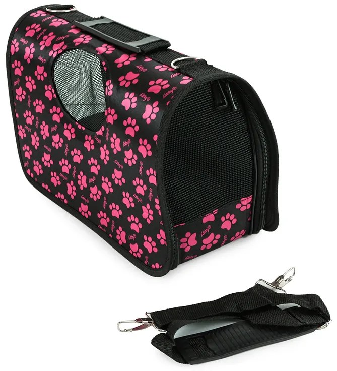 Torba transportowa dla psa/kota FURGO XL, czarno-różowa