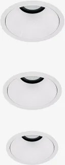 Pack 3 Wbudowanych Downlightów Led Z Okrągłymi Ramkami Ø8 Cm Z Aluminium Orelva Biała & 38º & Biały Neutralny 3500k & 11 W - Sklum