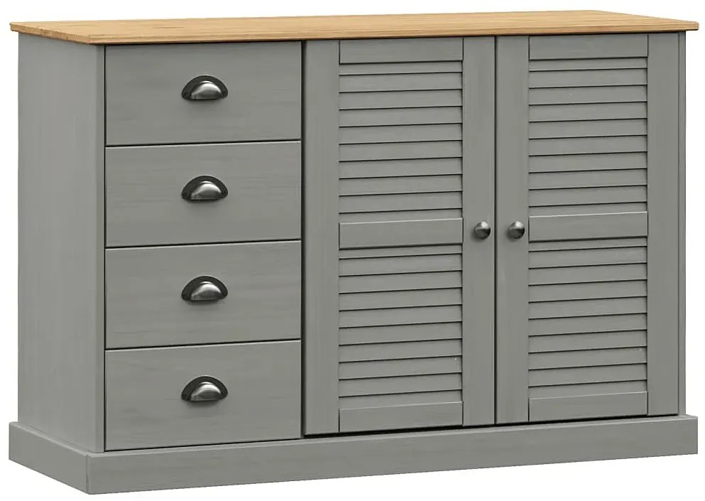 Szara komoda z drewna sosnowego z 4 szufladami C2-G99