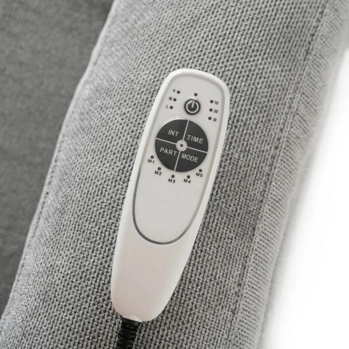 Fotel Masujący BOX 2 Rozkładany z Podnóżkiem Szary Nowoczesny