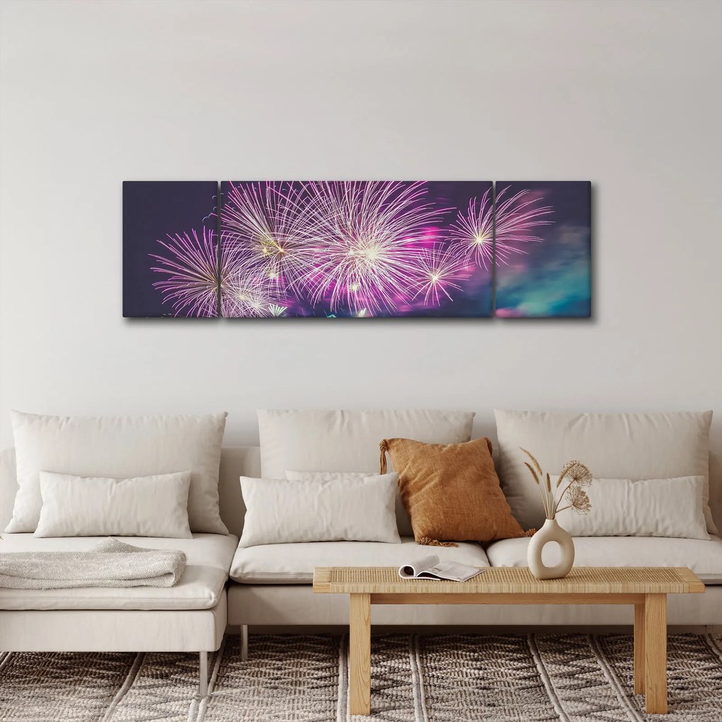 Obraz fajerwerków (170x50 cm)