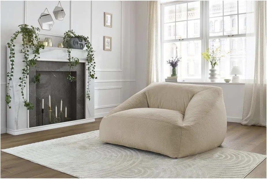 Beżowy worek do siedzenia z imitacji futra Lilibet – Bobochic Paris