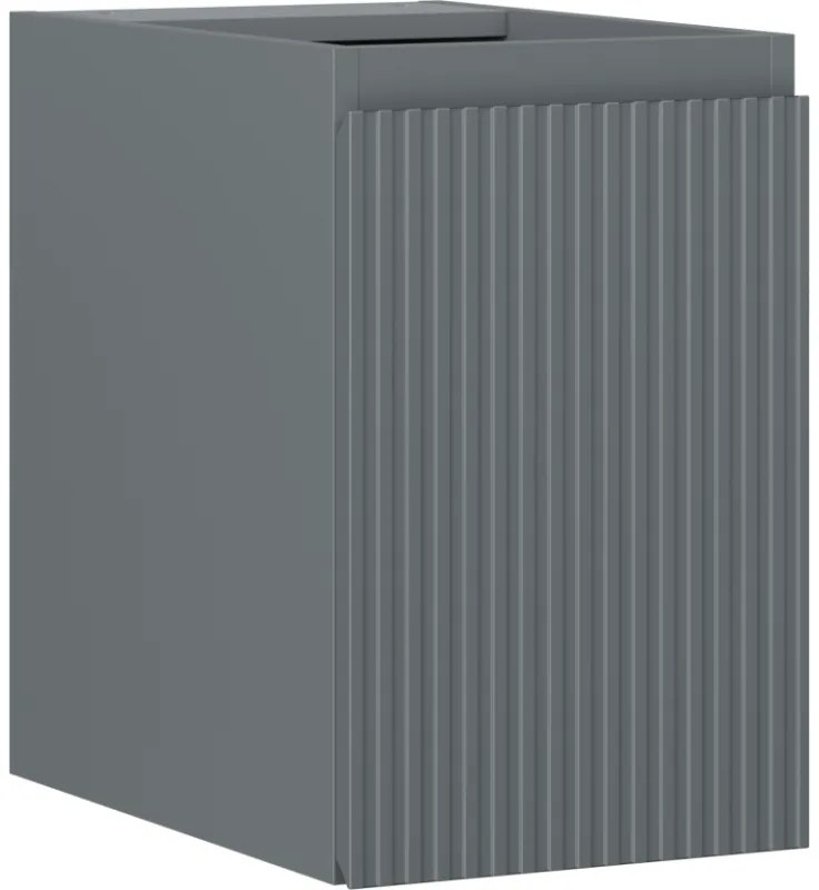 Mexen Rivel szafka łazienkowa podumywalkowa 30 cm, 1 drzwi, ryflowana, grafit mat - 91A21-03047-1-BF66