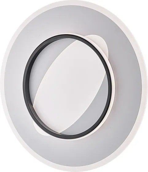 Lampa sufitowa Annie z metalu i aluminium lakierowana na biało i czarno z wbudowaną diodą LED CCT + pilot H.6 Ø50 BL321-PBC