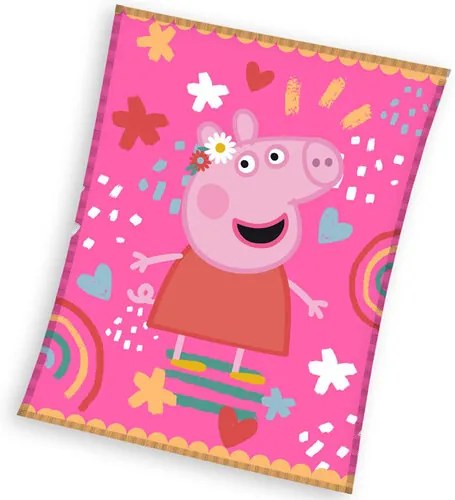 Koc dziecięcy Świnka Pepa Różowy Świat, 130 x 160 cm