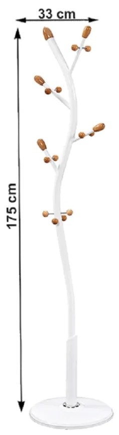 Wieszak metalowy Sadik, biały, 175 cm