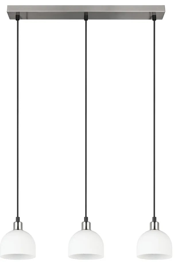 Lampa wisząca w biało-srebrnym kolorze ze szklanym kloszem Molly – Trio