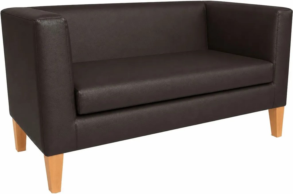 Sofa Monaco : Kolor nogi - Drewno, Kolor tkaniny - EKO-SKÓRA - 19D, Typ tkaniny - Eko-skóra , Wysokość nogi - 20 cm