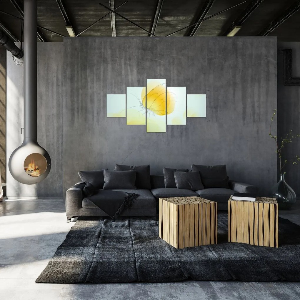 Obraz - Żółty motyl (125x70 cm)