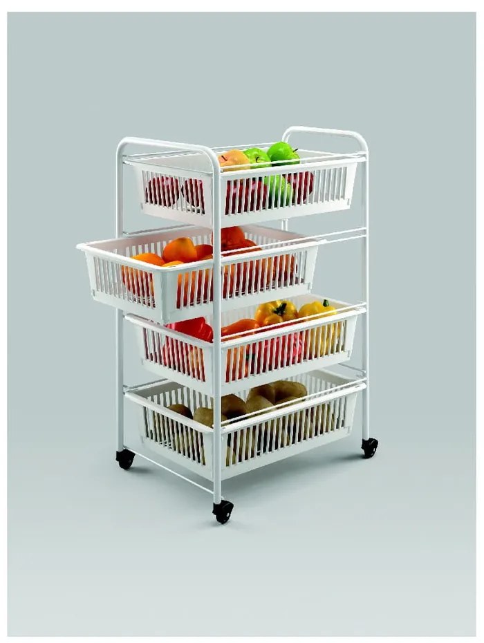 Regał na kółkach z 4 koszykami Metaltex India, dł. 35 cm