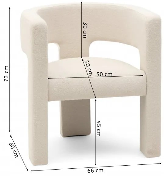 Jasno beżowy designerski fotel ALPAH LOOP