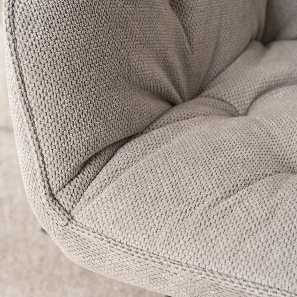 Krzesło Tapicerowane do Salonu MODESTO Szare Nowoczesne Loft