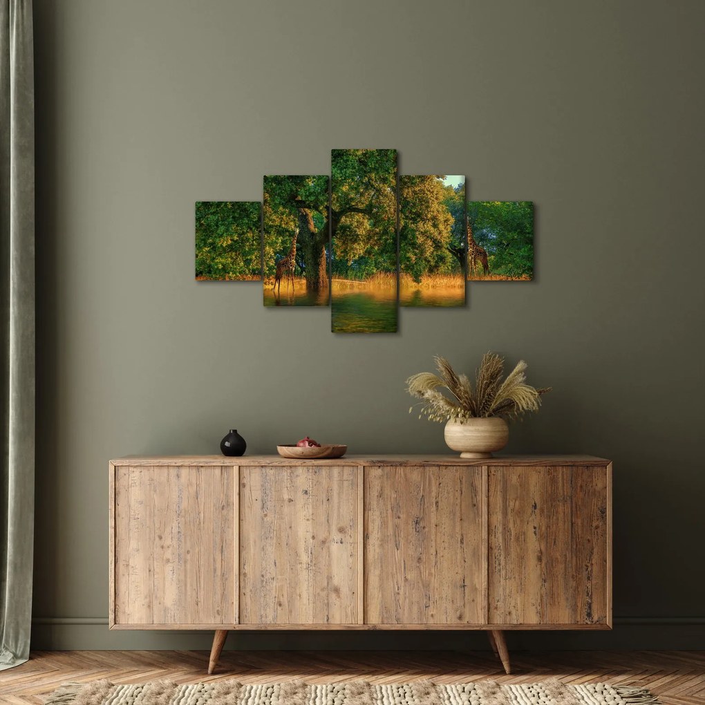 Obraz żyraf w naturze (125x70 cm)