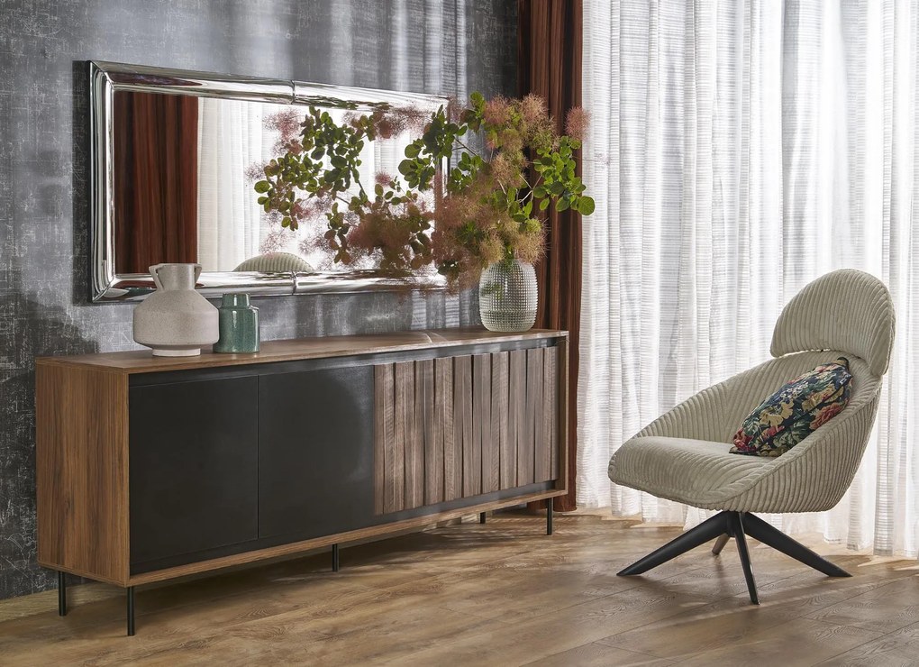 ABALA lustro ścienne wiszące prostokątne srebrny glamour duże gięta rama
