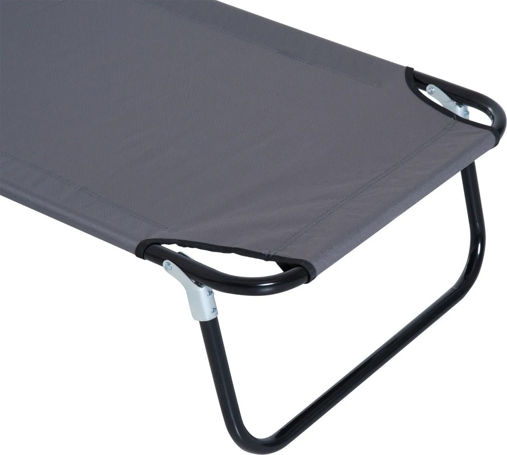 Outsunny Leżak do Opalania z Okienkiem do Czytania Otwór na Twarz Funkcjonalny Szary | Aosom PL