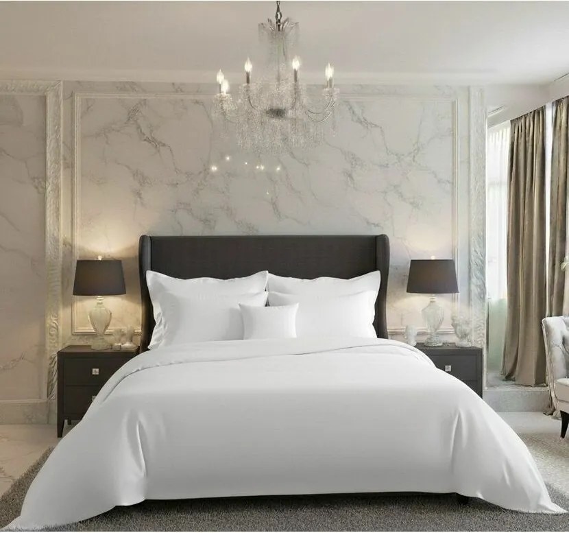 Kvalitex Pościel satynowa Luxury Collection biały, 240 x 220 cm, 2 szt. 70 x 90 cm