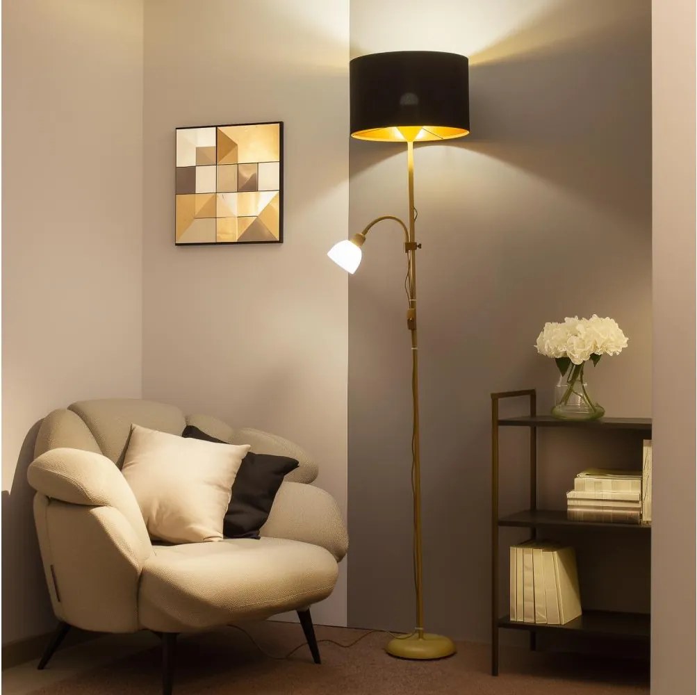 Brilagi - Lampa stojąca CERIA 1xE27/100W/230V + 1xE14/25W złota/czarna