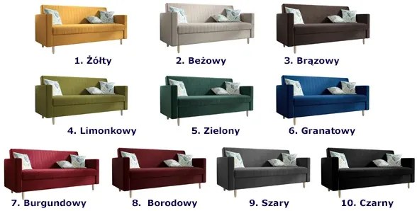 Żółta wersalka rozkładana G8-W84