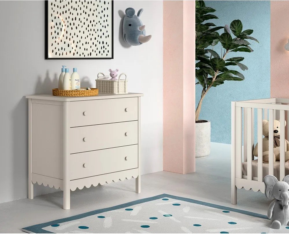 Beżowa komoda dziecięca z przewijakiem 89x90x55 cm Swingo – Vipack