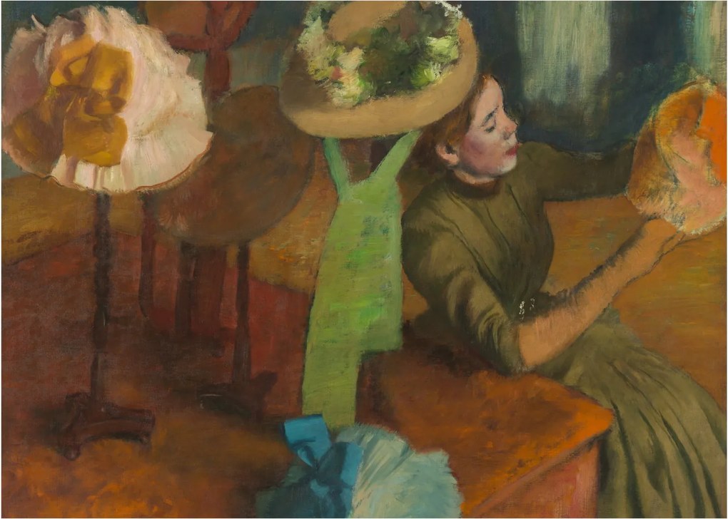 Obraz na szkle - Edgar Degas, The Millinery Shop, reprodukcje (70x50 cm)