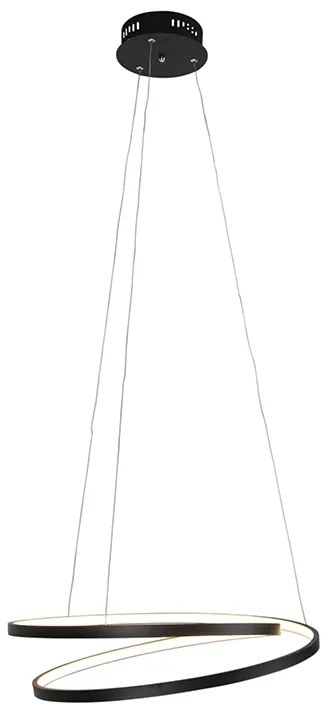 Designerska lampa wisząca czarna 55 cm z wbudowanym ściemnianym LED - RowanDesignerski Oswietlenie wewnetrzne