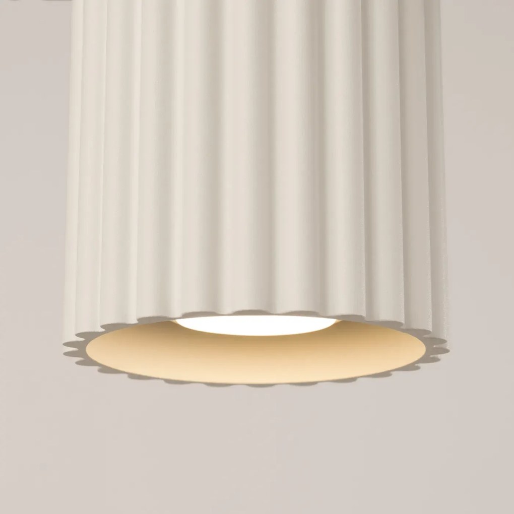 Plafon AURA 1 beżowy GU10 ryflowany SOLLUX  LIGHTING