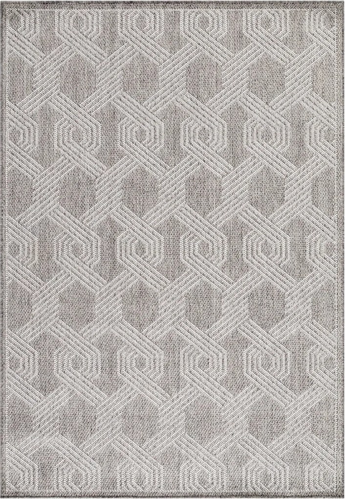 Dywan płaskotkany Aruba heksagon szary 200 cm x 290 cm