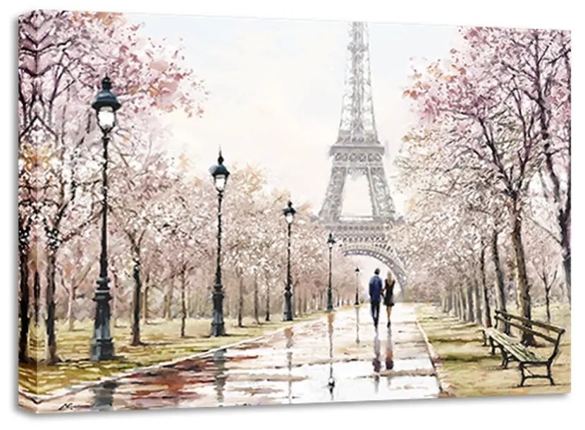 Obraz Styler Canvas Watercolor Paris Melancholy, 85x113 cm