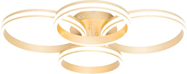 Plafon mosiężny z wbudowanym LED 3-stopniowy ściemniacz 4-światła - Navara