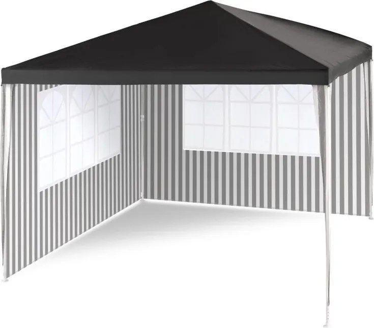 Namiot ogrodowy - antracyt, 3 x 3 m + 2 ściany boczne