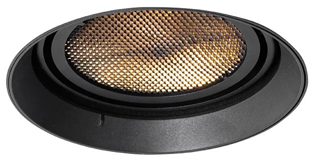 Nowoczesny reflektor wnękowy czarny GU10 AR111 okrągły bez kołnierza - Oneon Honey Nowoczesny Oswietlenie wewnetrzne