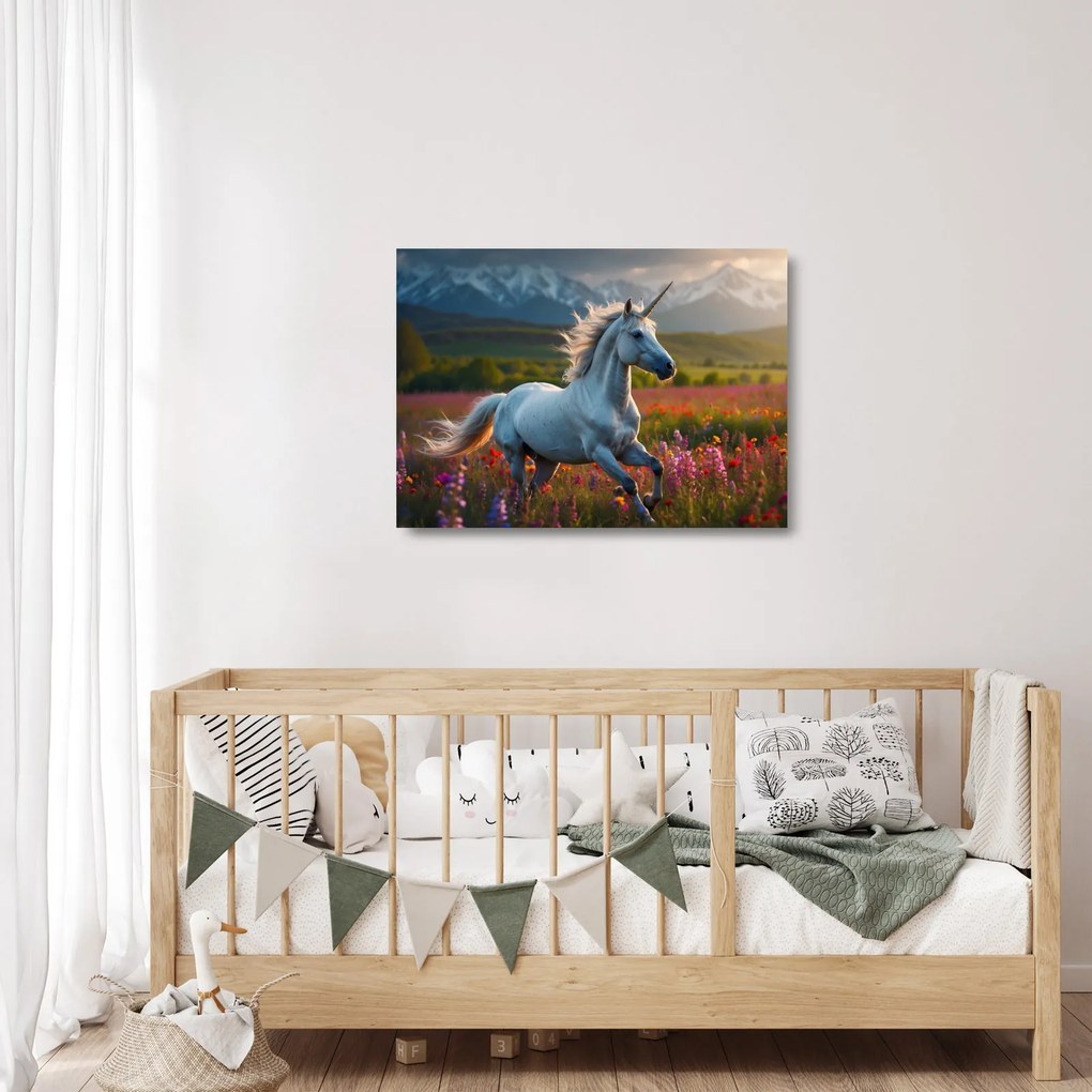 Obraz na szkle - Jednorożec (70x50 cm)