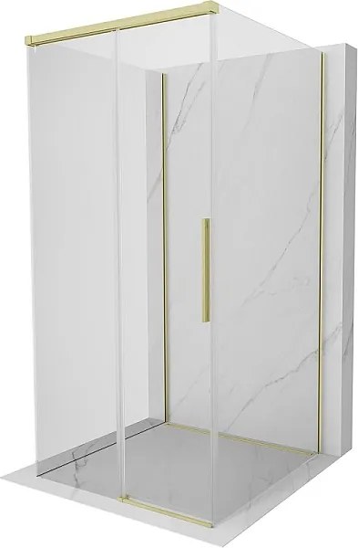 Mexen Rox-3S kabina prysznicowa 3-ścienna rozsuwana 110 x 110 cm, transparent, złota szczotkowana - 8C2-110-110-55-00-3S