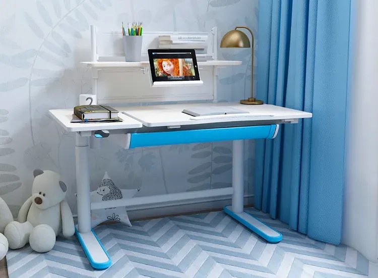 Nowoczesne biurko elektryczne z nadstawką na monitor E2-T81