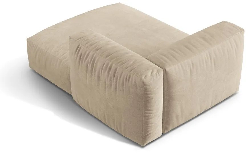 Beżowy aksamitny moduł sofy (prawostronny) Martina – Micadoni