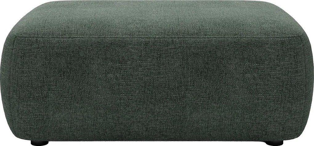 Pufa z teksturowanej tkaniny w kolorze ciemnozielonym DAVISO