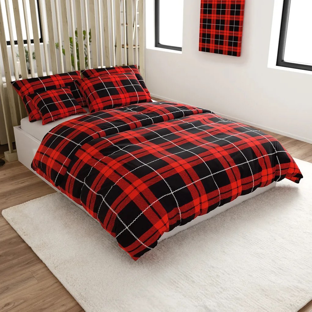 PrzytulneMieszkanie.pl PrzytulneMieszkanie.pl Pościel z mikropluszu ALBURY czerwona Rozmiar pościeli: 70 x 90 cm | 140 x 200 cm