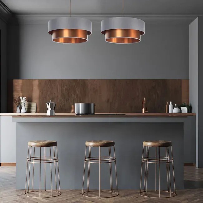 Miedziano-szara lampa wisząca nad stół - S418 C1-S38