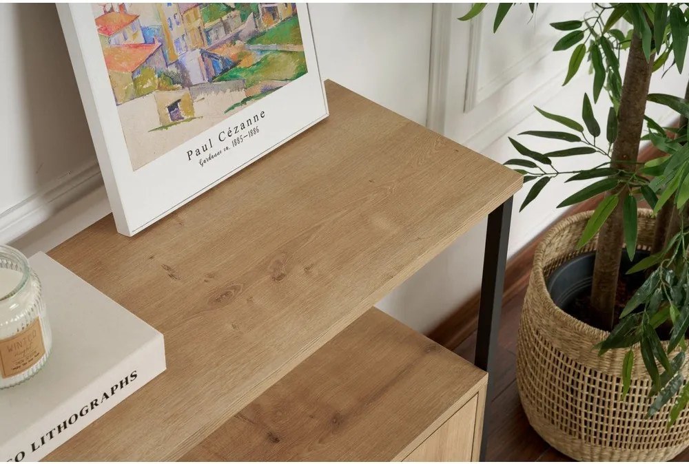 Konsola w dekorze dębu w jasnym naturalnym kolorze 29,5x120 cm Solace – Kalune Design