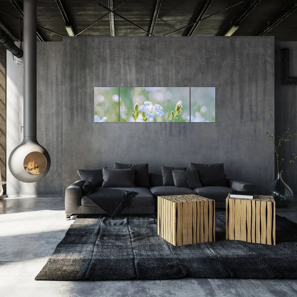 Obraz - Delikatne kwiaty (170x50 cm)