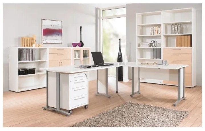 Biały regał modułowy w dekorze dębu 89x222 cm Prima – Tvilum