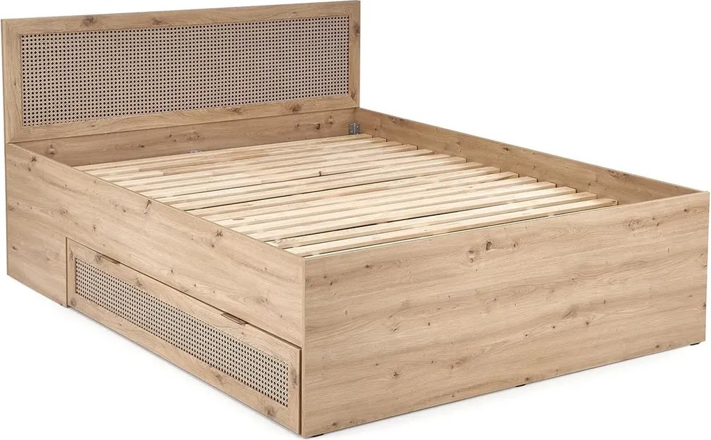 Łóżko 160x200 z pojemnikiem w kolorze dąb artisan M0-S16