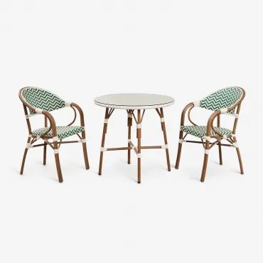 Zestaw Brielle Bistro Składający Się Ze Stołu Okrągłego O Średnicy 80 Cm I - Sklum